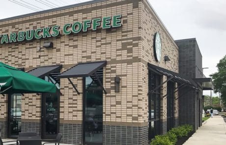 Awnex - Prefabricated Architectural Canopies -Starbucks - North Olmstead, Ohio