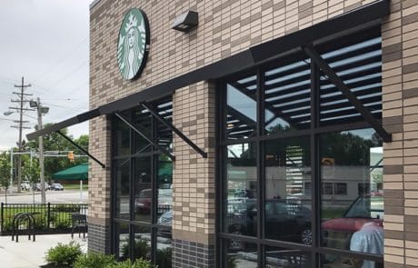 Awnex - Prefabricated Architectural Canopies -Starbucks - North Olmstead, Ohio