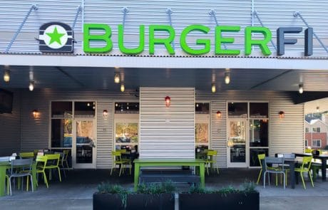 Awnex - prefabricated Architectural canopies - BurgerFi - Alpharetta, Georgia