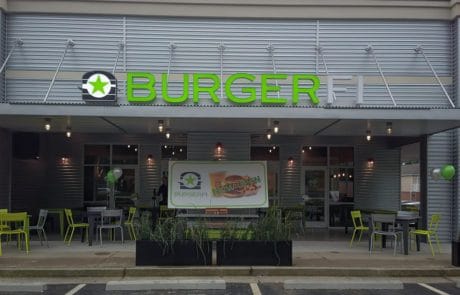 Awnex - prefabricated Architectural canopies - BurgerFi - Alpharetta, Georgia