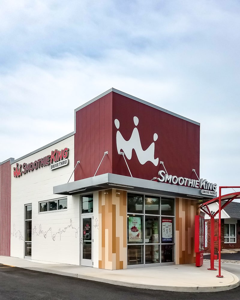 Awnex - prefabricated Architectural canopies - Smoothie King -Marion, Illinois