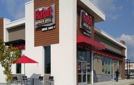 Awnex - prefabricated Architectural canopies - The Habit Burger - Indian Land, South Carolina